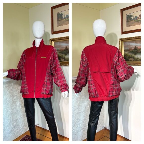 Vintage Garneau Plaid Windbreaker Bomber Jacket - Picture 1 of 16